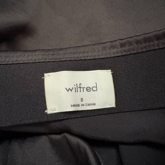 Aritzia Wilfred Allusion Satin Mini Skirt Ruched Black Size 8 - Picture 8 of 9